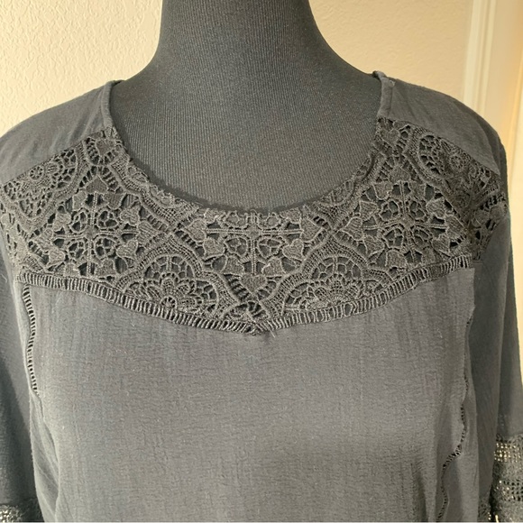 Suzanne Betro Boho embroidered lace trim  tunic top shirt, size 3X - Picture 2 of 7